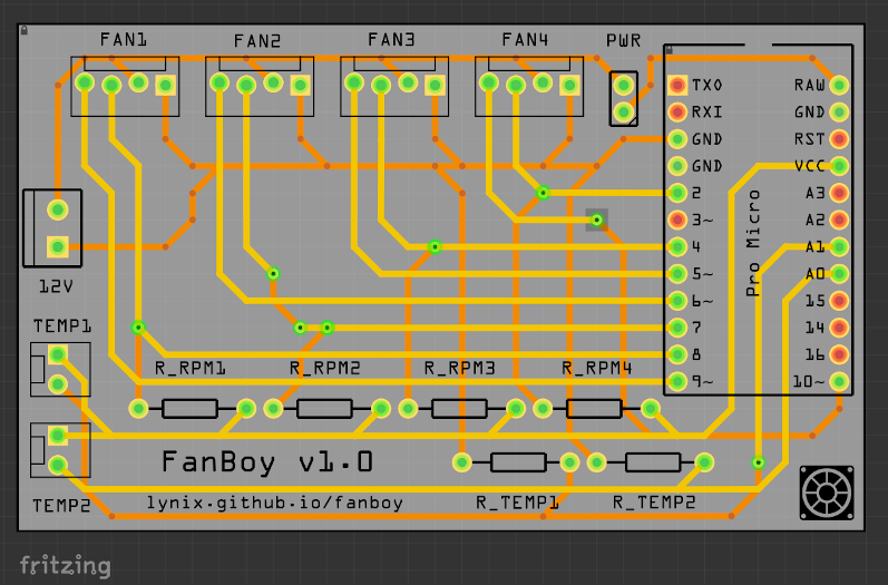 Fritzing PCB